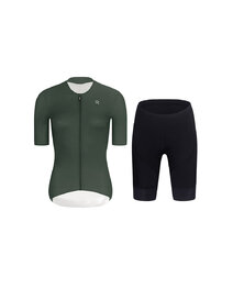 RIVANELLE Cycling short sleeve jersey and shorts - ELEVATE - black/green